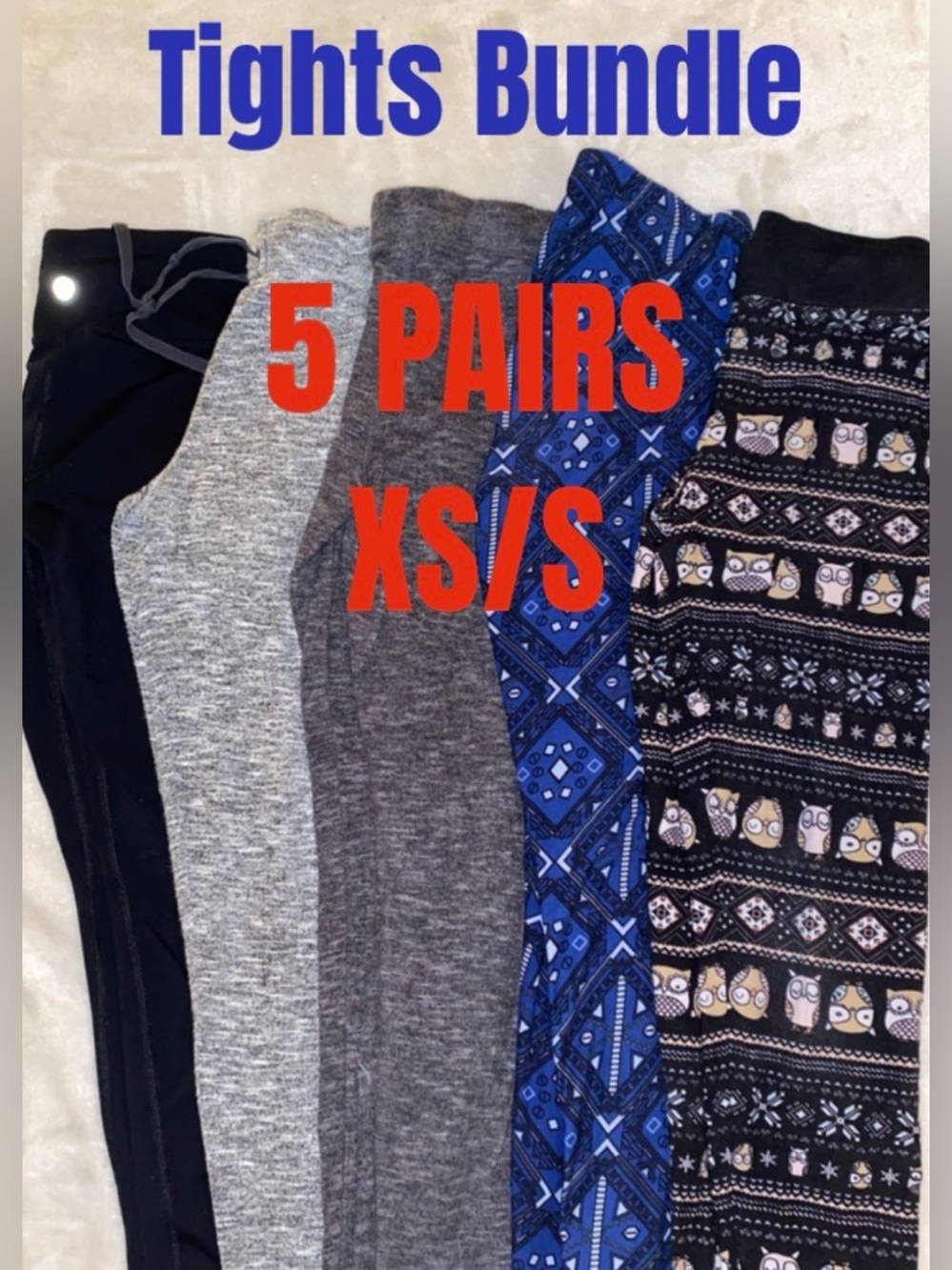 ♥️ Tights Bundle - 5 Pairs - XS/S (One is M but fits small)
